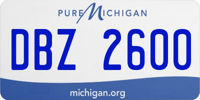 MI license plate DBZ2600