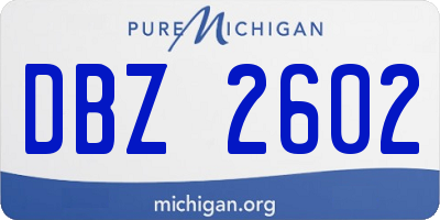 MI license plate DBZ2602
