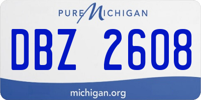 MI license plate DBZ2608