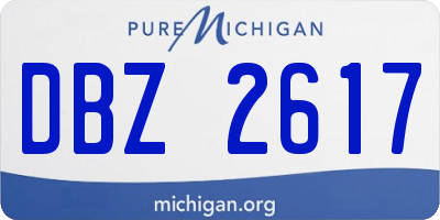 MI license plate DBZ2617