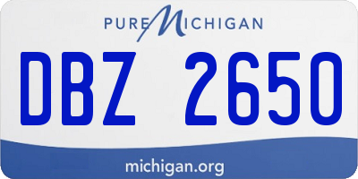 MI license plate DBZ2650