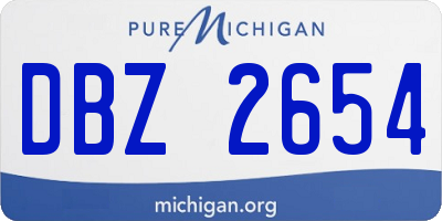 MI license plate DBZ2654