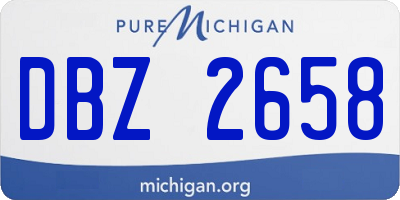 MI license plate DBZ2658