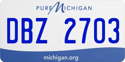 MI license plate DBZ2703