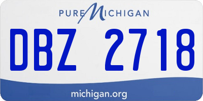 MI license plate DBZ2718