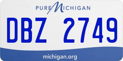 MI license plate DBZ2749