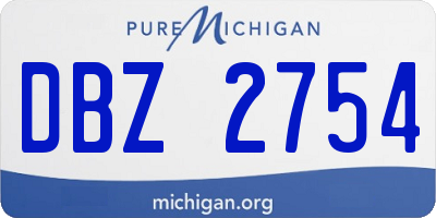 MI license plate DBZ2754