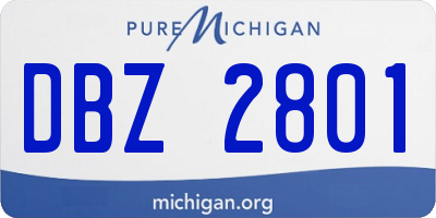 MI license plate DBZ2801