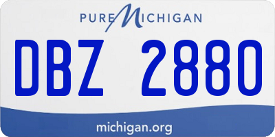 MI license plate DBZ2880