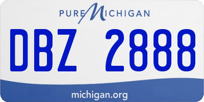 MI license plate DBZ2888