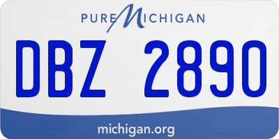 MI license plate DBZ2890