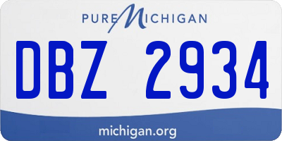 MI license plate DBZ2934