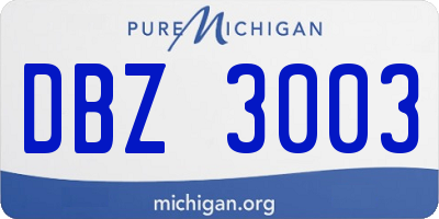 MI license plate DBZ3003