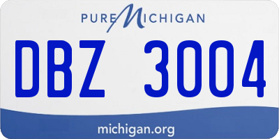 MI license plate DBZ3004