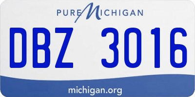 MI license plate DBZ3016