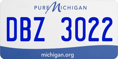 MI license plate DBZ3022