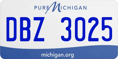 MI license plate DBZ3025