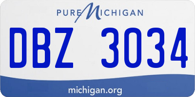 MI license plate DBZ3034