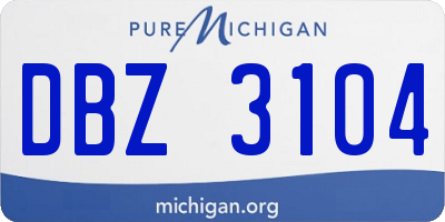 MI license plate DBZ3104