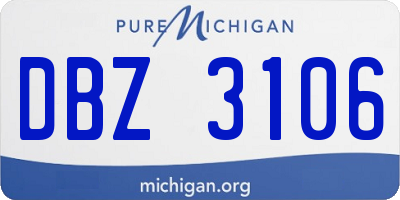 MI license plate DBZ3106