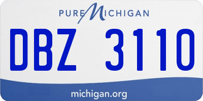 MI license plate DBZ3110