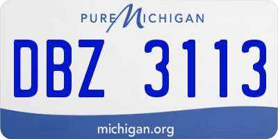 MI license plate DBZ3113