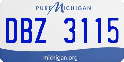 MI license plate DBZ3115