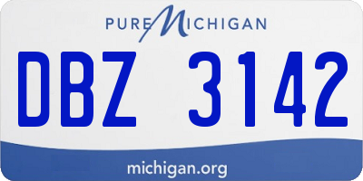 MI license plate DBZ3142