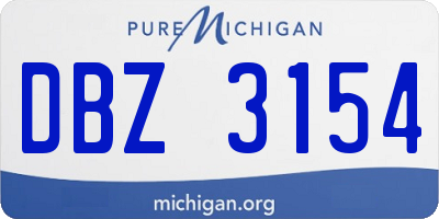 MI license plate DBZ3154