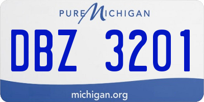 MI license plate DBZ3201