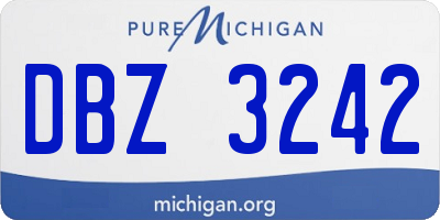 MI license plate DBZ3242