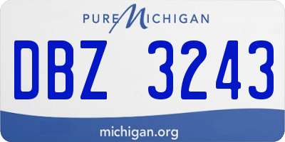 MI license plate DBZ3243