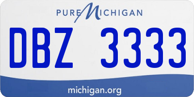 MI license plate DBZ3333