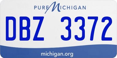 MI license plate DBZ3372