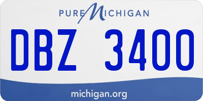 MI license plate DBZ3400