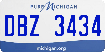 MI license plate DBZ3434