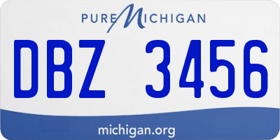 MI license plate DBZ3456