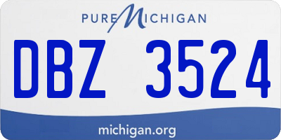 MI license plate DBZ3524