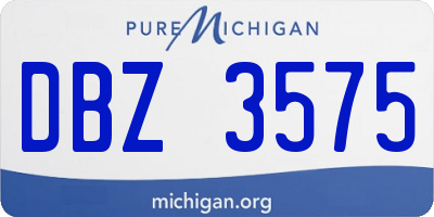 MI license plate DBZ3575