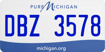 MI license plate DBZ3578