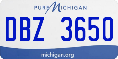 MI license plate DBZ3650