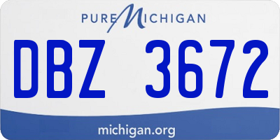 MI license plate DBZ3672