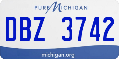 MI license plate DBZ3742