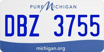 MI license plate DBZ3755