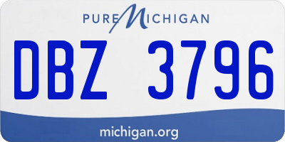 MI license plate DBZ3796