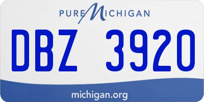 MI license plate DBZ3920