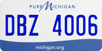 MI license plate DBZ4006