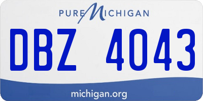 MI license plate DBZ4043
