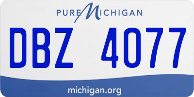 MI license plate DBZ4077