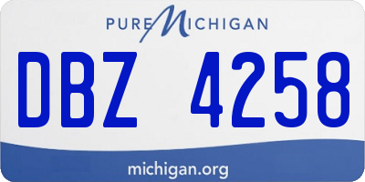 MI license plate DBZ4258